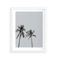 Plakat w ramie 40x50 - Tropikalny Raj: Palmy i Niebo - palmy, niebo - rama biała