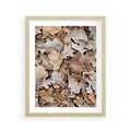 Plakat w ramie 40x50 - Nostalgiczny Pejzaż - suche liście, jesień - rama drewno