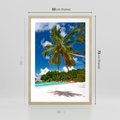 Plakat w ramie 50x70 - Oaza palm na plaży - palma, plaża - rama drewno