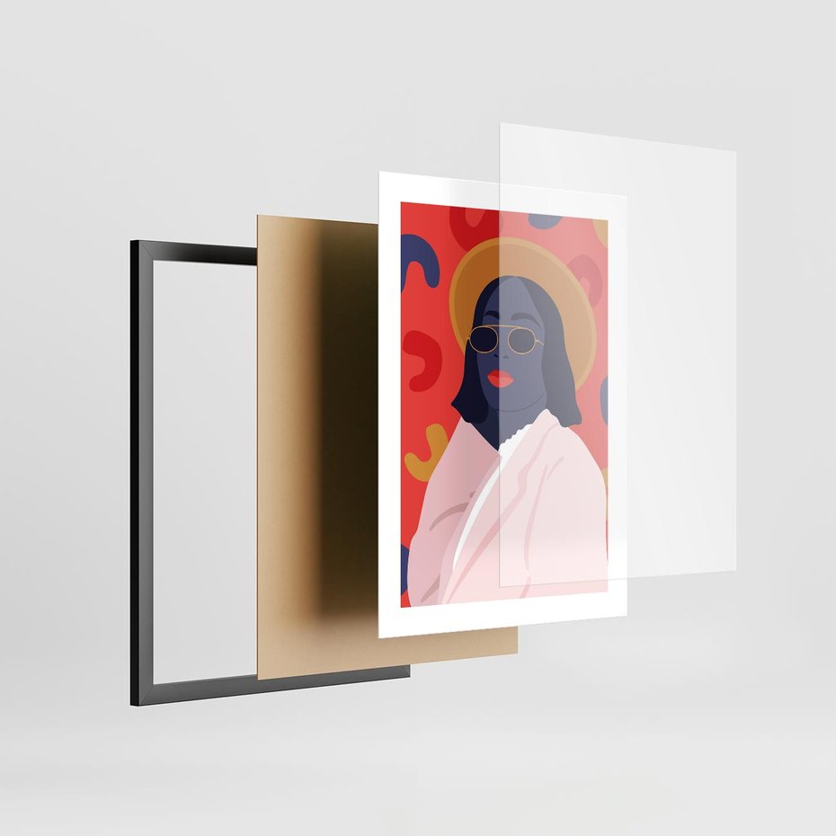 Plakat w ramie 30x40 - Kobieca Przenikliwość - nowoczesny plakat, styl retro - rama czarna