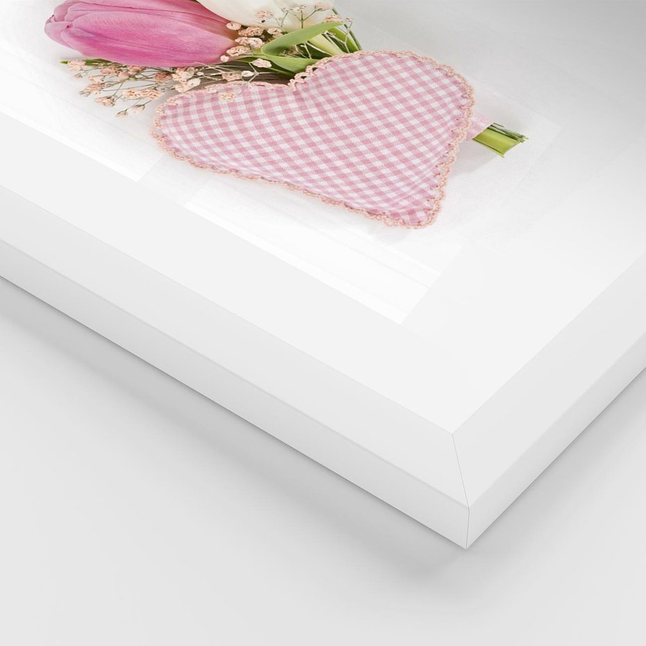 Plakat w ramie 30x40 - Kolorowa Harmonia - kwiaty, bukiet - rama biała