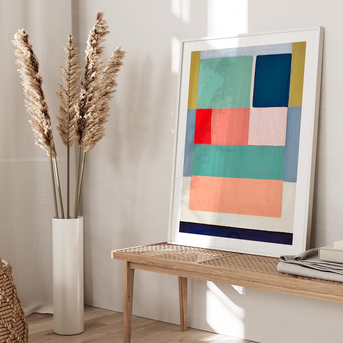 Plakat bez ramy 21x30 - Bezgraniczne Nastroje Harmonii - abstrakcyjne geometryczne kształty, olejny obraz
