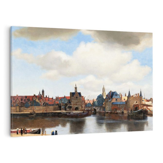 Obraz na płótnie 70x50 - "View of Delft" Johann Vermeer (1660–1661) - Reprodukcja - reprodukcja, obraz na płótnie