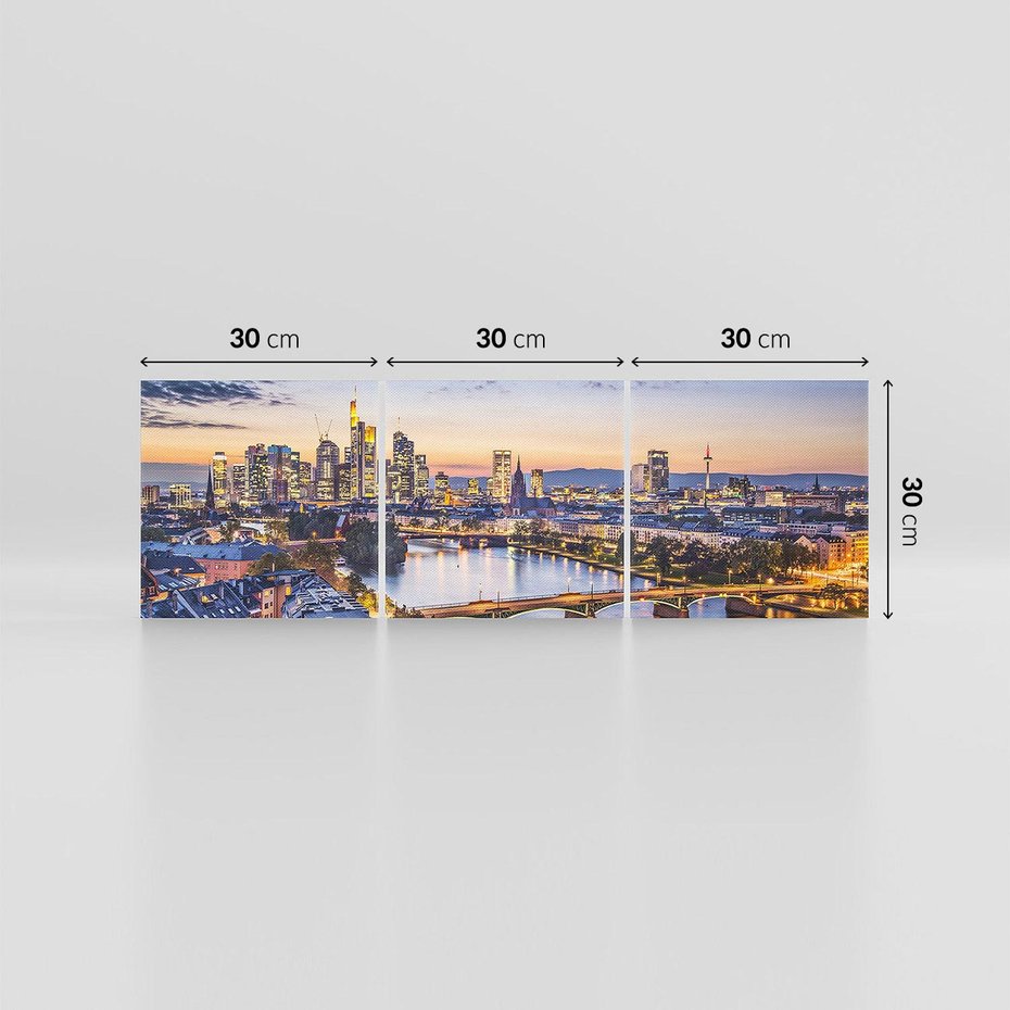 Obraz na płótnie 90x30 - Frankfurt - spotkanie tradycji i nowoczesności - Frankfurt, Niemcy