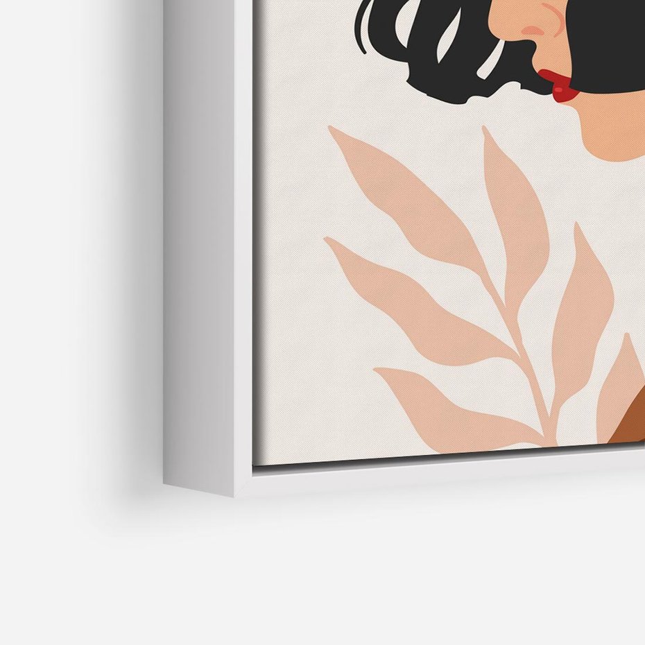 Obraz w ramie 80x80 - Kobieca Pasja - nowoczesny plakat, styl retro - rama biała