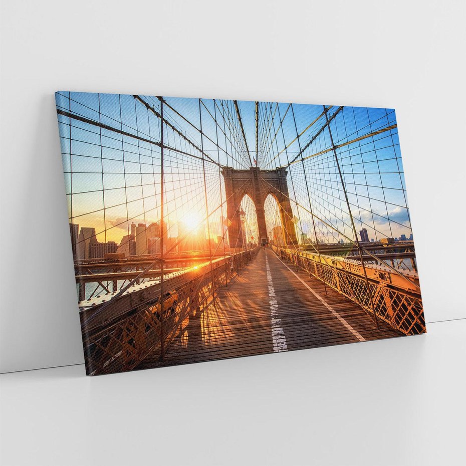 Obraz na płótnie 100x70 - Mosty Manhattanu - most, Nowy Jork