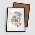 Plakat w ramie 50x70 - Kwiatowe Światło - akwarelowe kwiaty, bukiet - rama czarna
