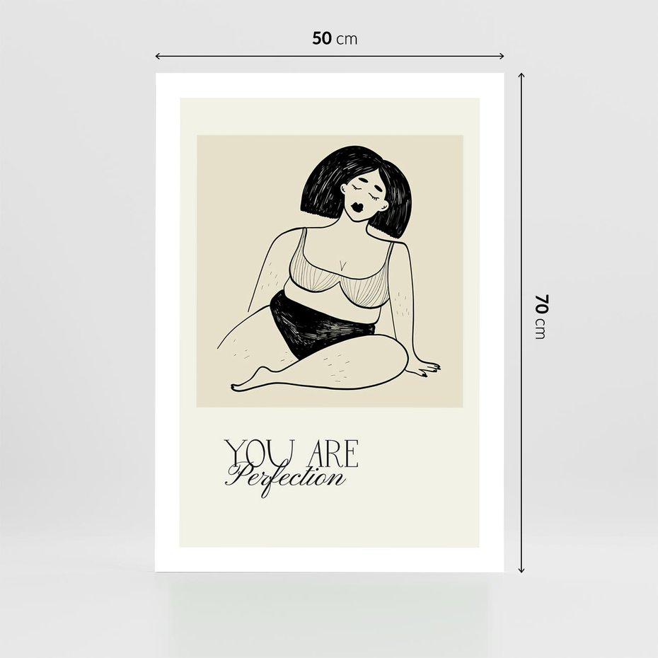 Plakat bez ramy 50x70 - Harmonia Kształtów Bez Granic - siła kobiecości, rysunek