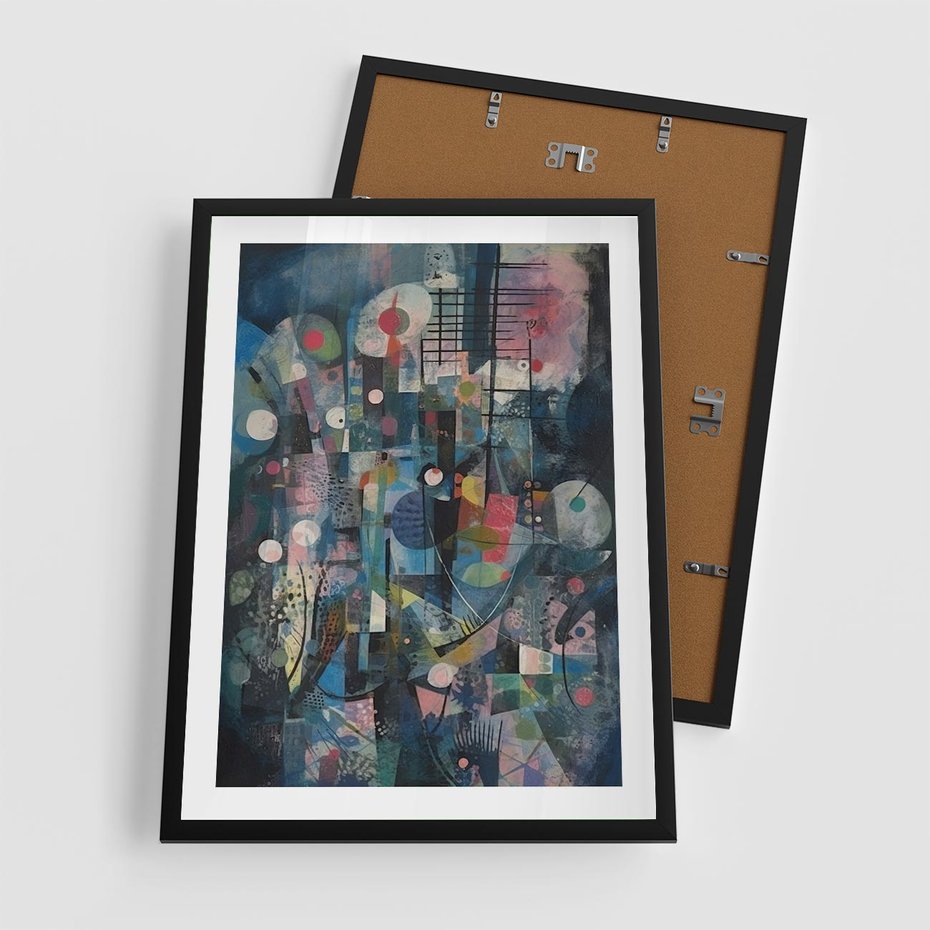 Plakat w ramie 50x70 - Rozbijając Granice Kreatywności - abstrakcyjny obraz, sztuka abstrakcji - rama czarna