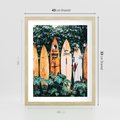 Plakat w ramie 40x50 - Surfowanie w Harmonii z Naturą - deski surfingowe, oparte o rośliny - rama drewno