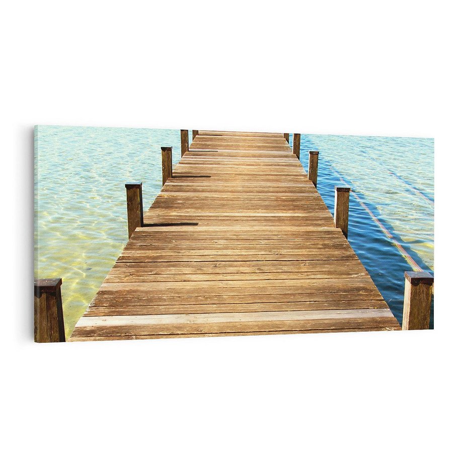 Obraz na płótnie 120x60 - Pomost nad morską przestrzenią - pomost, morze