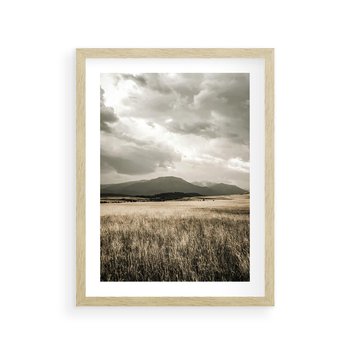 Plakat w ramie 30x40 - Nostalgiczny Krajobraz - pole, krajobraz - rama drewno