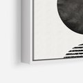 Obraz w ramie 50x50 - Tajemnicza Kompozycja - abstrakcyjne czarno białe formy, minimalizm - rama biała