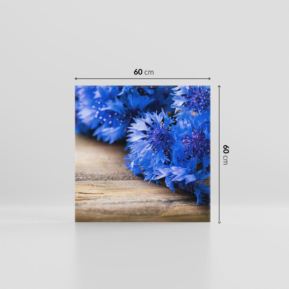 Obraz na płótnie 60x60 - Kwiatowy niebieski: Subtelność natury - kwiaty, niebieski
