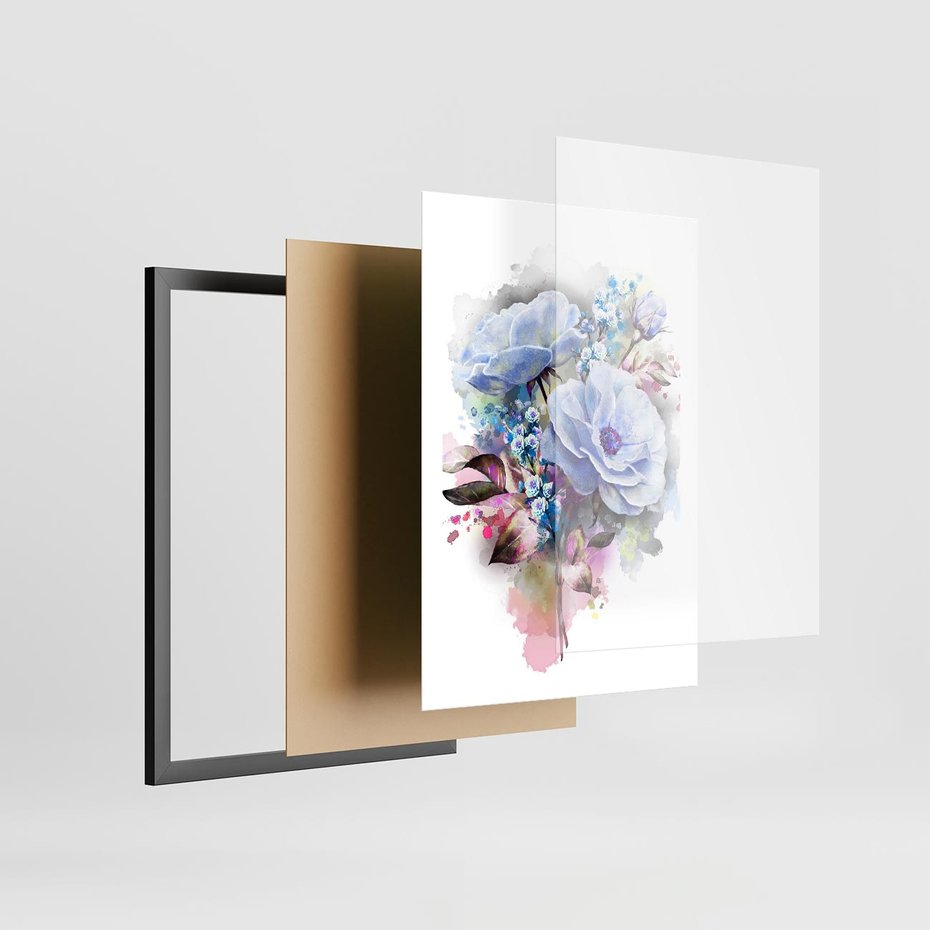 Plakat w ramie 50x70 - Kolorowa Ekspresja - kwiaty, graficzne - rama czarna