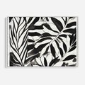 Obraz w ramie 120x80 - Czarne Liście - akwarelowy obraz, czarno biały - rama biała