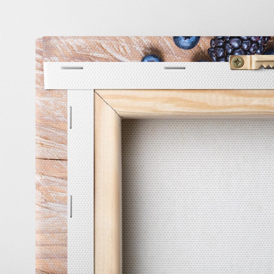 Obraz na płótnie 80x120 - Smak malin i borówek - owoce, leśne