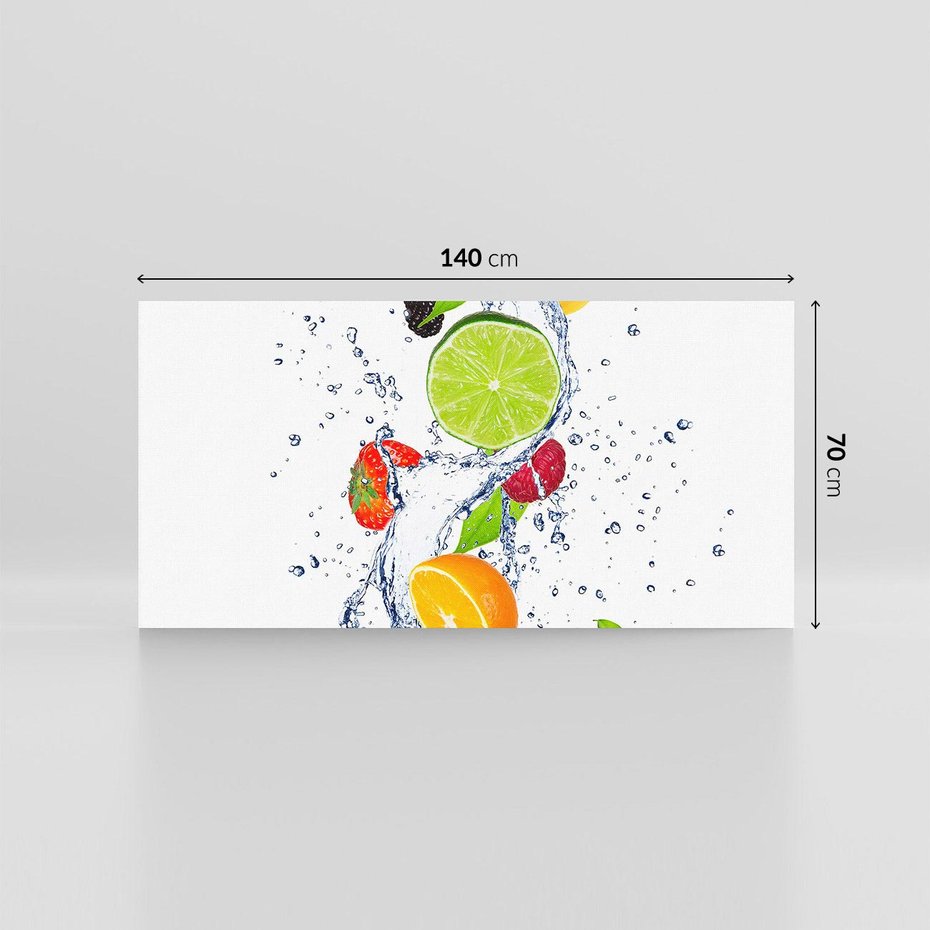 Obraz na płótnie 140x70 - Kulinarne Inspiracje - owoce, woda