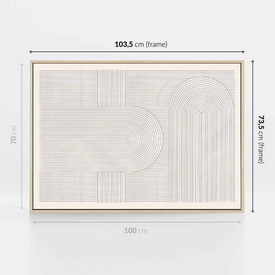 Obraz w ramie 100x70 - Geometryczna Elegancja Mid Century - mid century, minimalizm - rama drewno