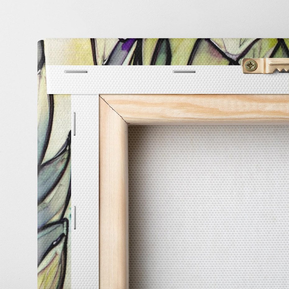 Obraz na płótnie 80x120 - Zamknięte w Roślinie - abstrakcja, akwarela