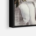 Obraz w ramie 70x100 - Tekstura Kwiatu - białe kwiaty, duży kwiat - rama czarna