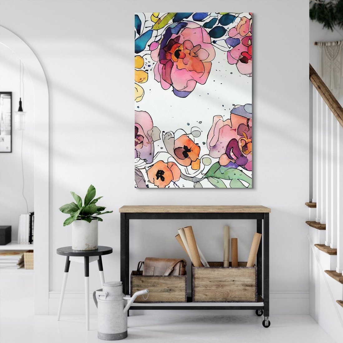 Obraz na płótnie 70x100 - Rozkwitające marzenia - akwarelowe kwiaty, kolory