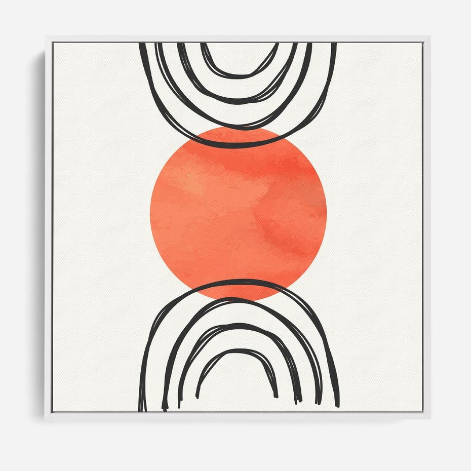 Obraz w ramie 80x80 - Lustrzane Widzenie - koło, boho styl - rama biała