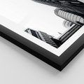 Plakat w ramie 40x50 - Monochromatyczna Sceneria Wieżowców - architektura, wieżowce - rama czarna