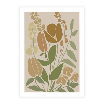 Plakat bez ramy 50x70 - Beżowo i Roślinnie - nowoczesny plakat, roślinność