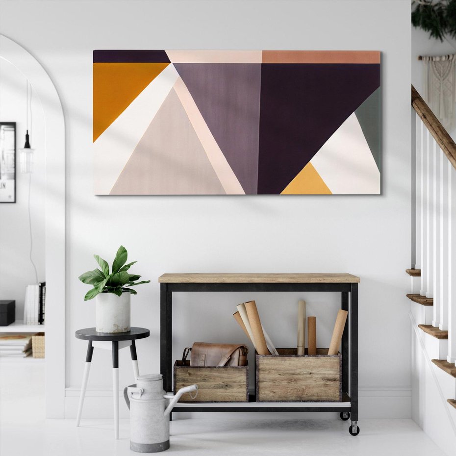 Obraz na płótnie 120x60 - Trójkąty Wnętrz - abstrakcja, geometryczne kształty