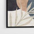 Obraz w ramie 50x50 - Symfonia skradzionych chwil - cienie liści palmy, beżowe tłó - rama czarna