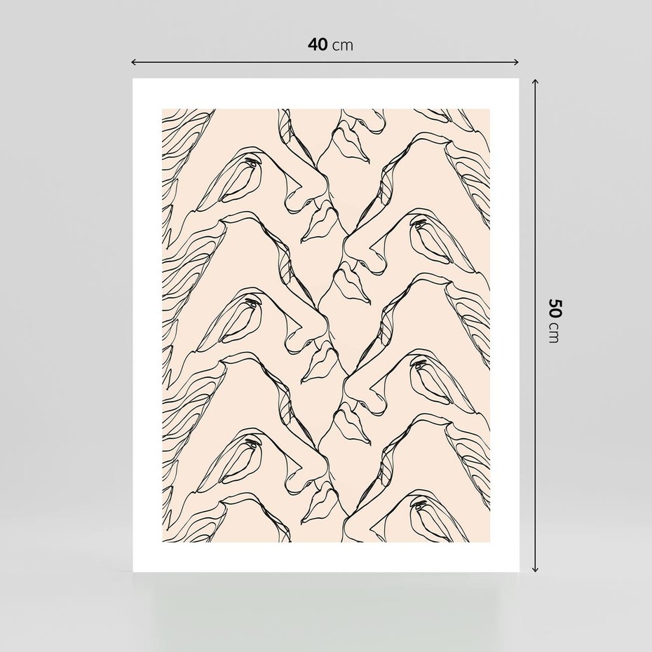 Plakat bez ramy 40x50 - Grafika z Twarzami Greckiej Rzeźby - grafika, plakat