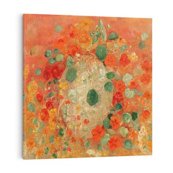 Obraz na płótnie 40x40 - "Nasturcje" (1905) Odilon Redon - Reprodukcja - reprodukcja, obraz na płótnie
