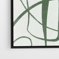 Obraz w ramie 50x50 - Zielony Spokój - zielona abstrakcja, spokojny plakat - rama czarna