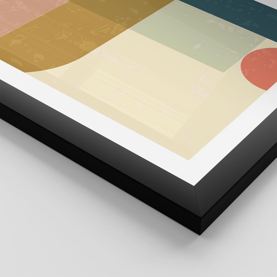 Plakat w ramie 40x50 - Geometryczna Grafika na Plakacie - geometryczna nowoczesna grafika, minimalizm - rama czarna