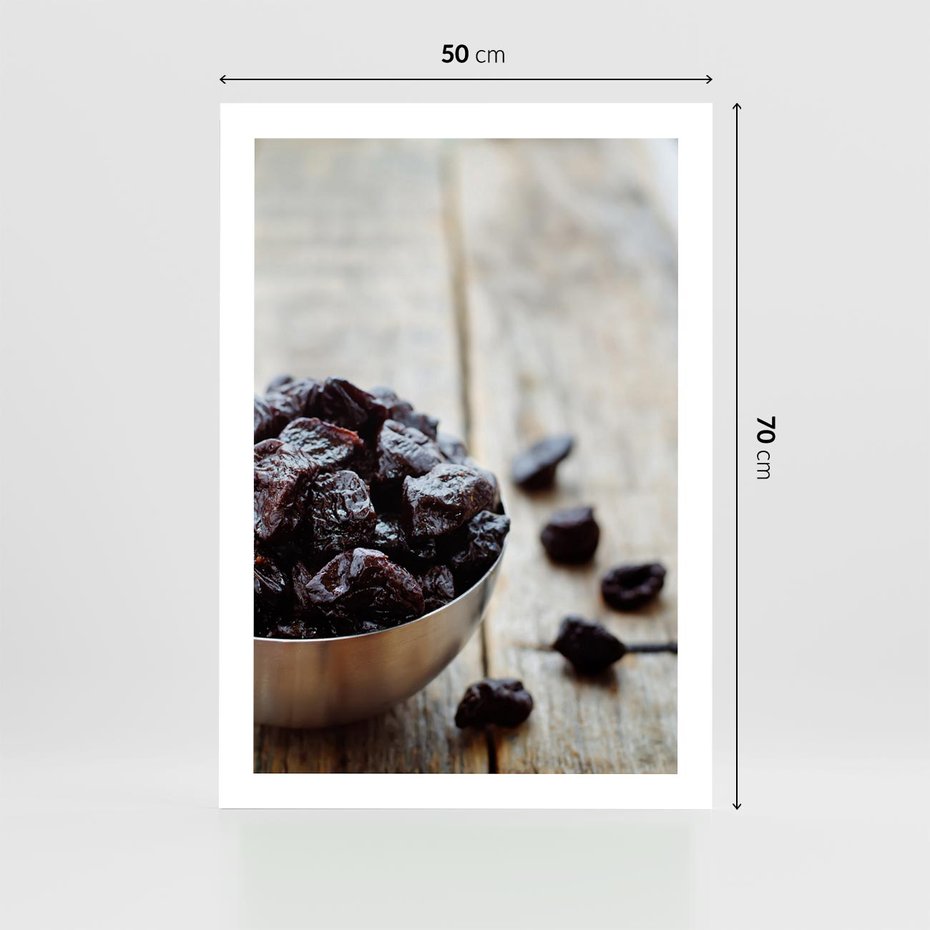 Plakat bez ramy 50x70 - Smakowite rodzynki na talerzu - rodzynki, jedzenie