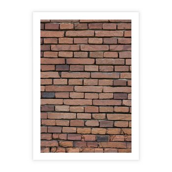 Plakat bez ramy 50x70 - Mur cegieł: industrialny urok - cegły, mur