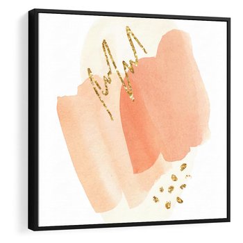 Obraz w ramie 50x50 - Rozbijające Plamy - abstrakcyjne akwarelowe plamy, minimalizm - rama czarna