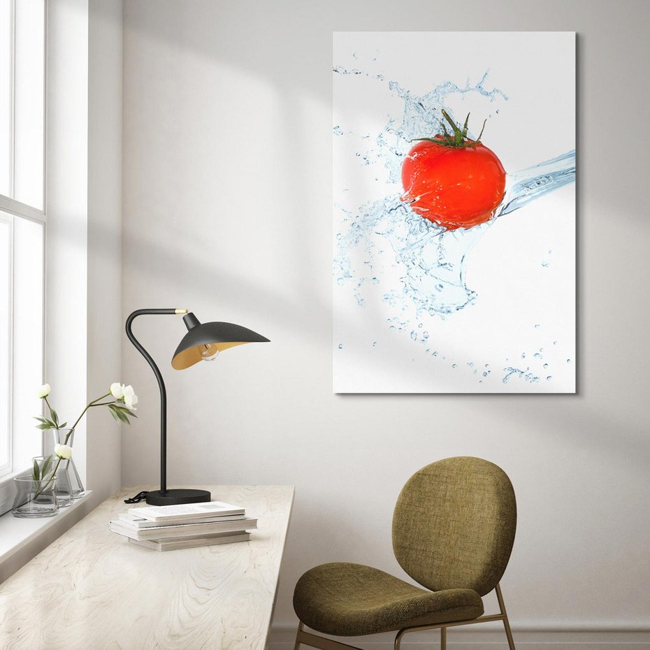 Obraz na płótnie 80x120 - Apetyczna KuchniaNowoczesna Ekspresja - pomidor, jedzenie