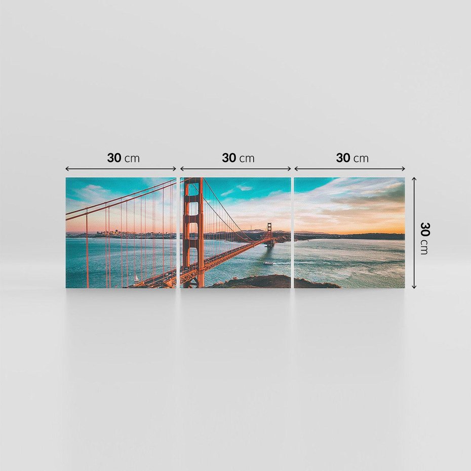 Obraz na płótnie 90x30 - Złoty Gate: majestatyczny most Ameryki - Golden Gate, most