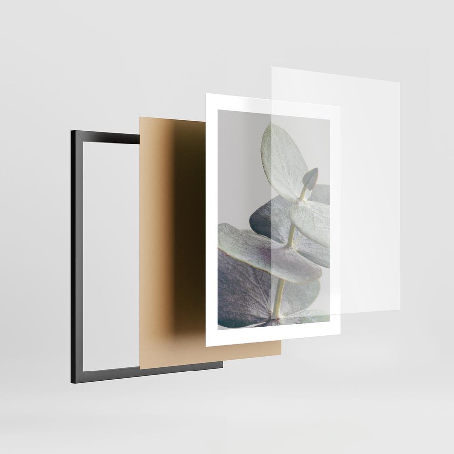 Plakat w ramie 30x40 - Zbliżenie Liści Eukaliptusa - eukaliptus, zbliżenie - rama czarna