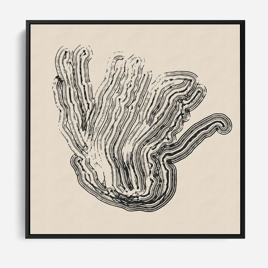 Obraz w ramie 50x50 - Abstrakcyjne Odbicie - abstrakcyjne odbicie, biało czarny - rama czarna