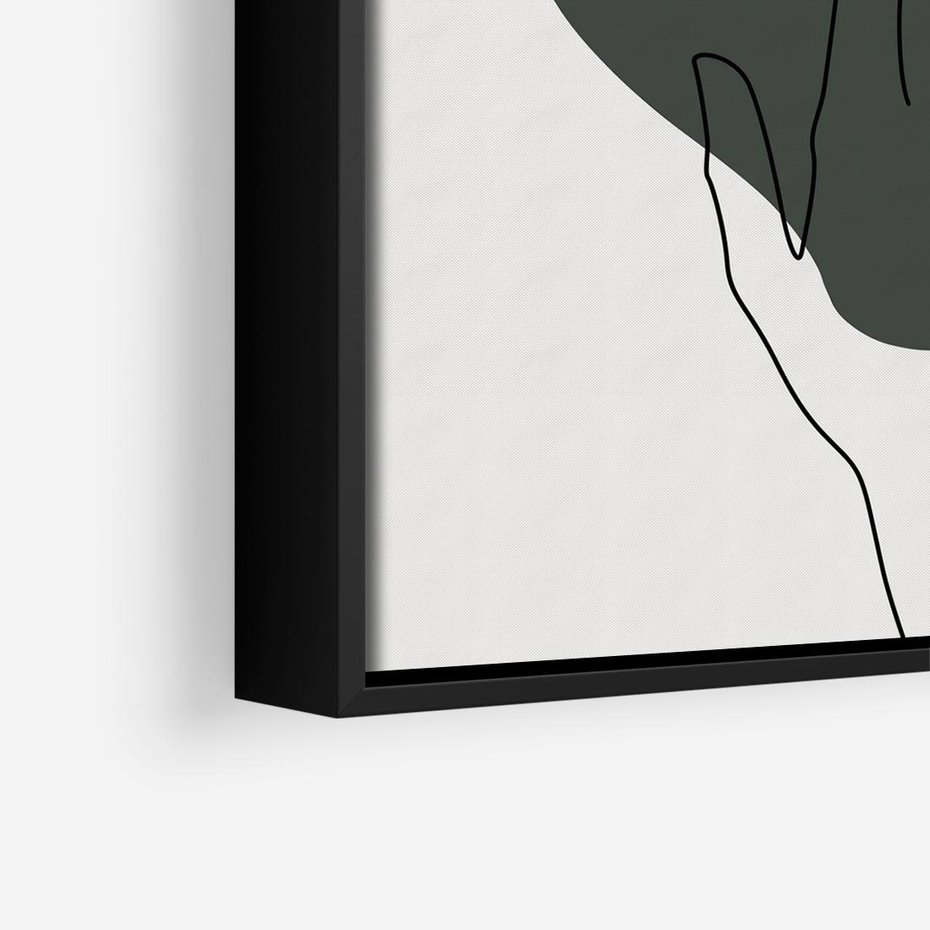 Obraz w ramie 50x50 - Bezczasowe Echo - szkic jedną linią, one line - rama czarna