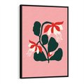 Obraz w ramie 50x70 - Migotliwa Kreatywność - abstrakcyjne kwiaty, różowe tło - rama czarna