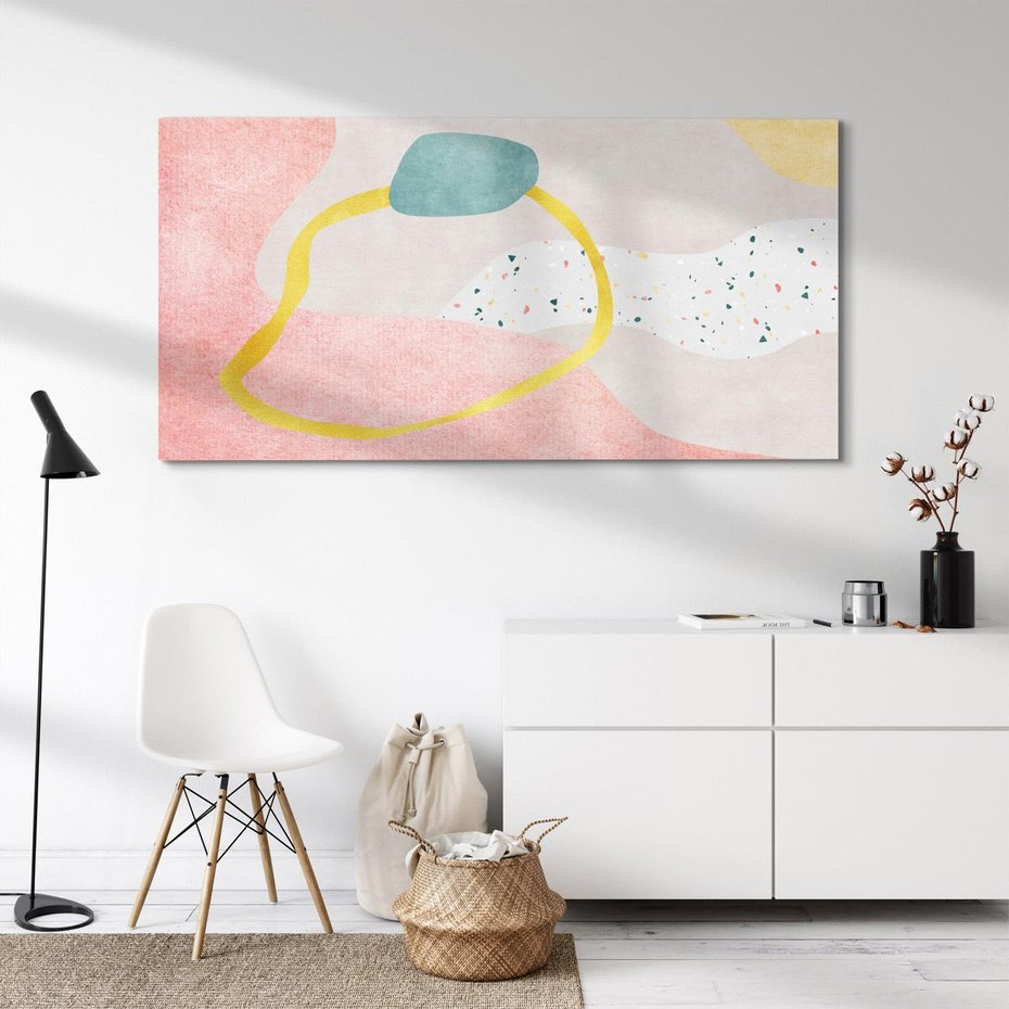 Obraz na płótnie 120x60 - Ekspresja w ruchu pędzla - abstrakcja, połączenie kształtów