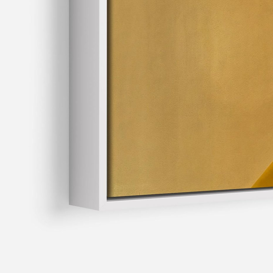 Obraz w ramie 120x80 - Harmonia migoczących ognisk - intensywne ciepłe kolory, słoneczny żółty - rama biała