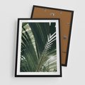 Plakat w ramie 50x70 - Tropikalne Uroki: Palmy i Zielone Liście - palmy, zielone liście - rama czarna