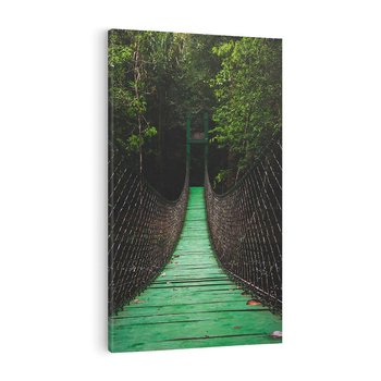 Obraz na płótnie 80x120 - Most linowy w lesie - most, linowy