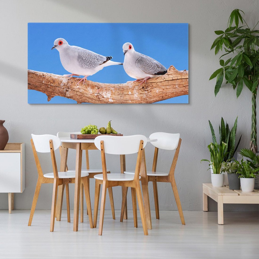Obraz na płótnie 140x70 - Gołębie w locie - gołębie, gołąb