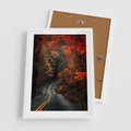 Plakat w ramie 50x70 - Jesienne Podróżowanie - fotografia, jesień - rama biała